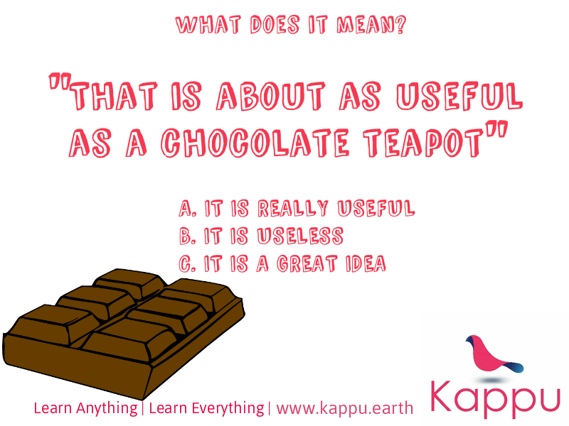 What Does It Mean? “Useful As A Chocolate Teapot”